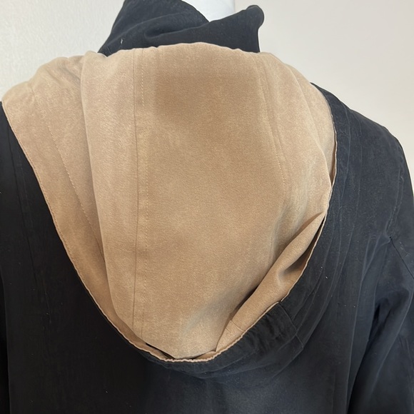 London Fog zip & button jacket removable hood lined pockets adjustable waist S - Picture 7 of 16